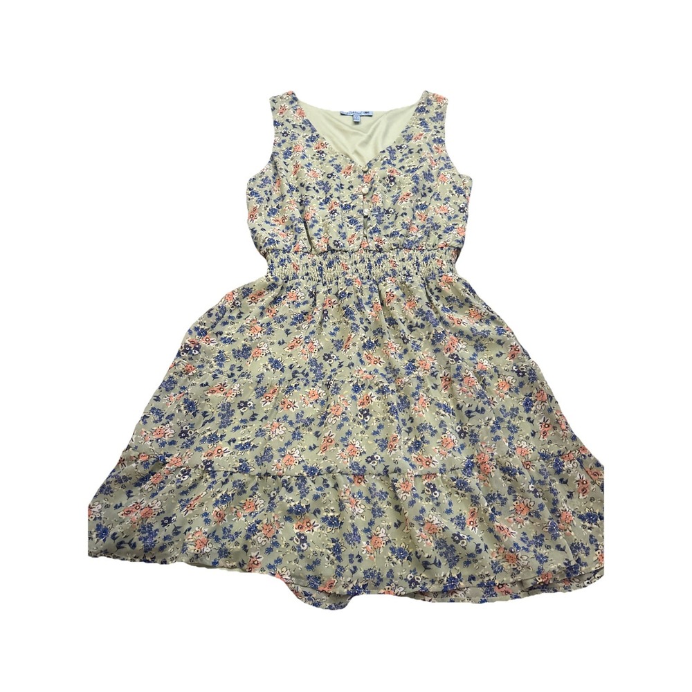 Fishbowl Womens Floral Blouson Dress, Green, Medium Cottage Core